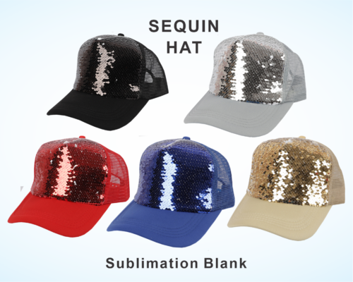 sublimation blank sequin cap hat